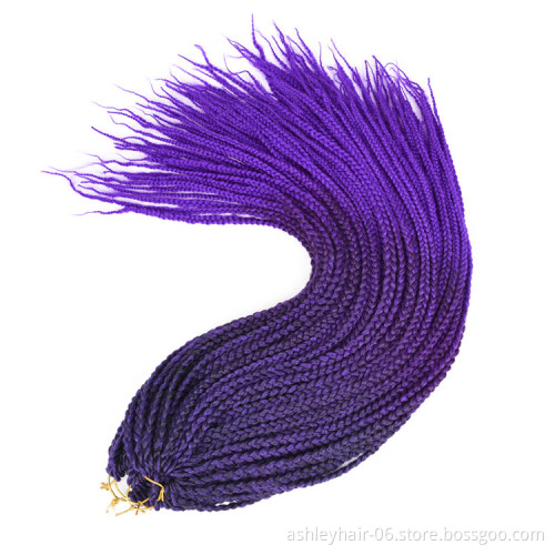 Goddess Ombre Short Single Hair Box Braids Extensions Crochet Synthetic Hair Extension